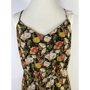 J. Crew Mercantile Tiered Chiffon Maxi Dress Womens Sz 10 Dark Floral‎ Poppy